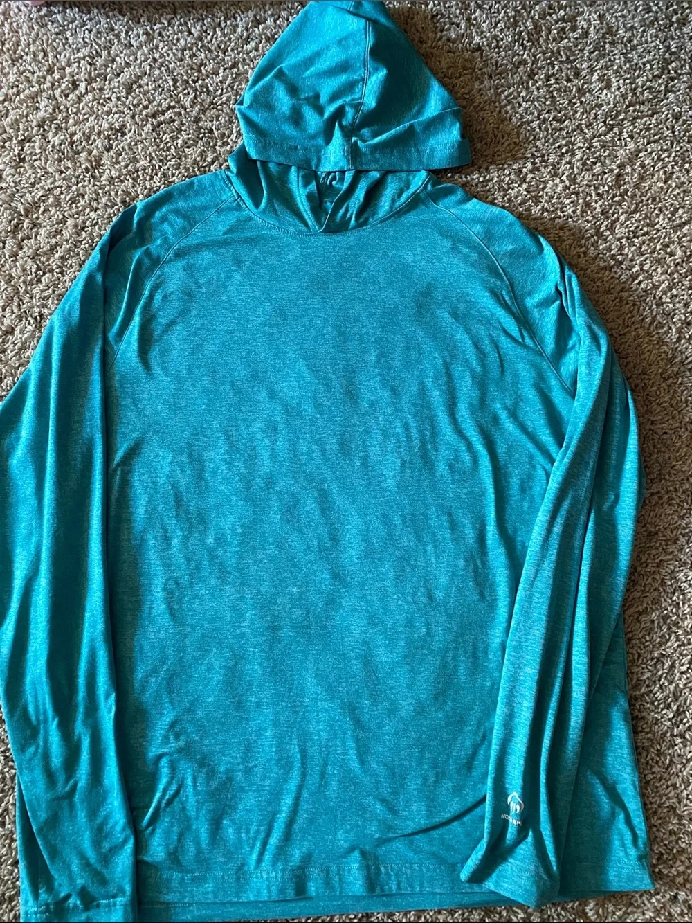 Wolverine Bluish Green Hooded Long Sleeve Shirt